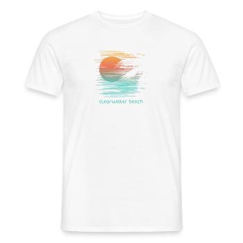 Artistic Clearwater Beach Florida Palm Tree - Men's T-Shirt - white - Front - AI Model Male 178 dark (178cm)