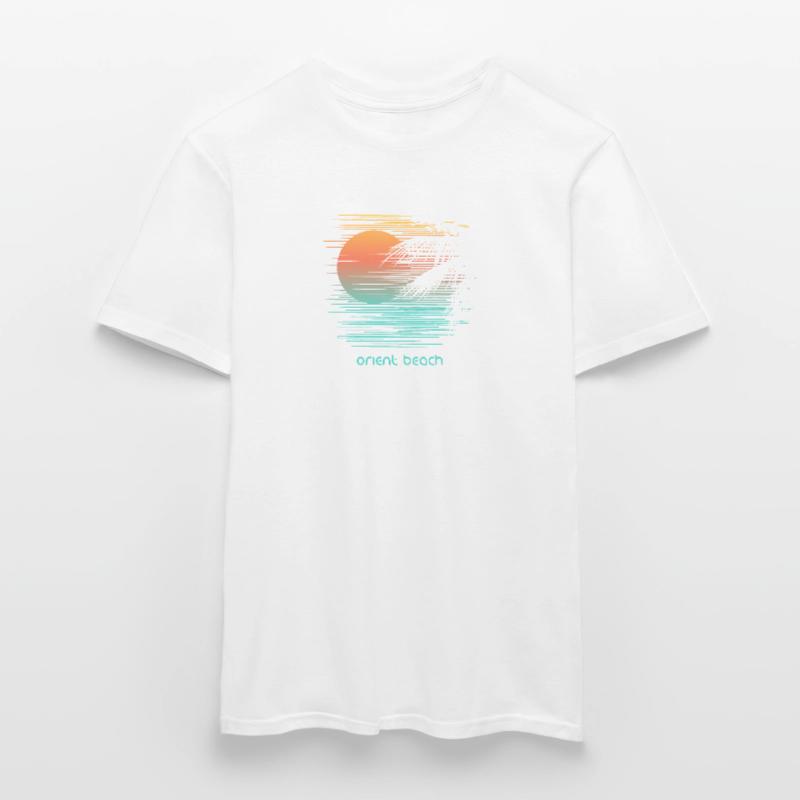 Artistic Orient Beach Saint Martin Palm Tree Men’s T-shirt