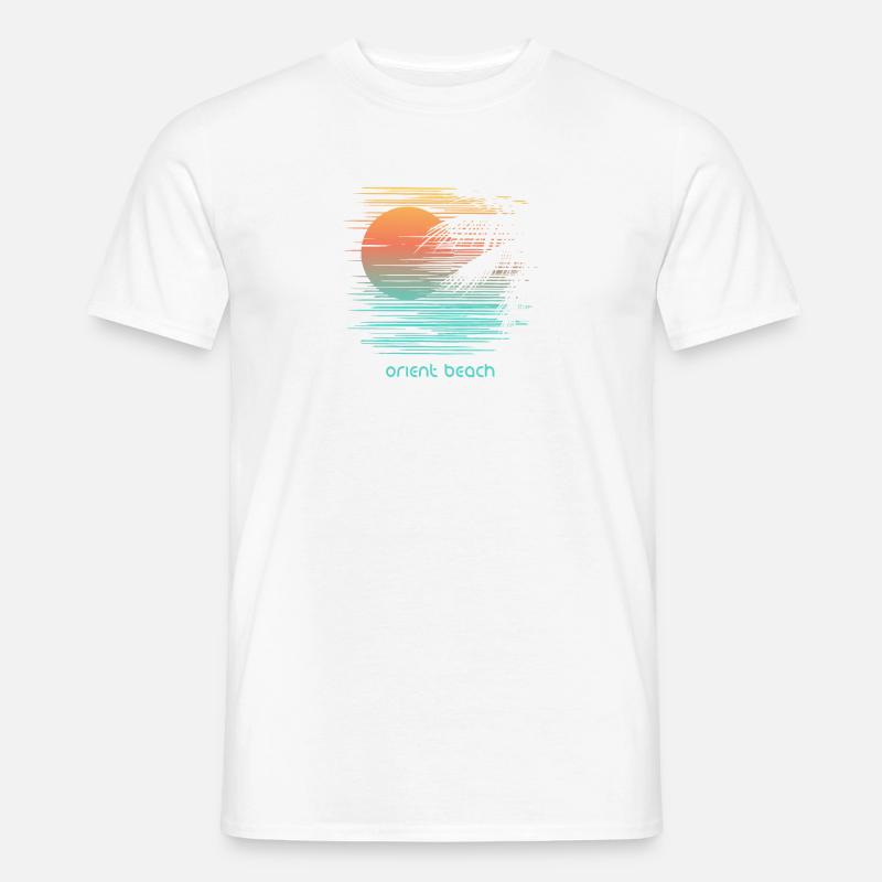 Artistic Orient Beach Saint Martin Palm Tree Men’s T-shirt