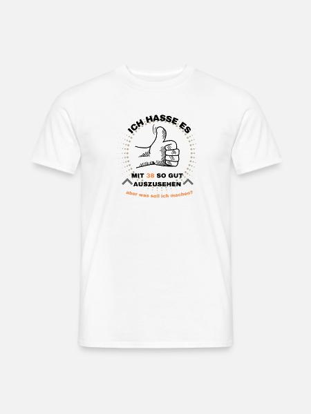 38th Birthday Ladies Mens 38 Years 1985 Funny Gift - Männer T-Shirt - Weiß