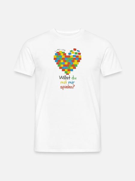 Willst du mit mir Spielen - Männer T-Shirt - Weiß