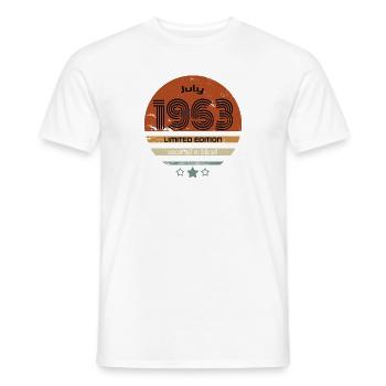 Anniversaire 1963 Juillet - T-shirt homme - blanc - Devant - AI Model Male 178 dark (178cm)