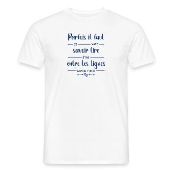 Je vais être grand frere - T-shirt homme - blanc - Devant - AI Model Male 178 dark (178cm)