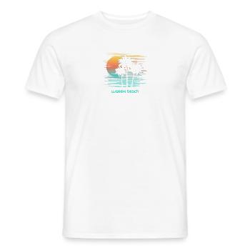 Waikiki Beach Oahu Hawaii Stylish Souvenir - Men's T-Shirt - white - Front - AI Model Male 178 dark (178cm)