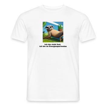 Lustiges Shirt / Lustige Sprüche - Faultier Spruch - Männer T-Shirt - Weiß - Vorne - AI Model Male 178 dark (178cm)