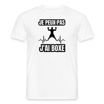 je peux pas j'ai boxe - T-shirt homme - blanc - Devant - AI Model Male 178 dark (178cm)