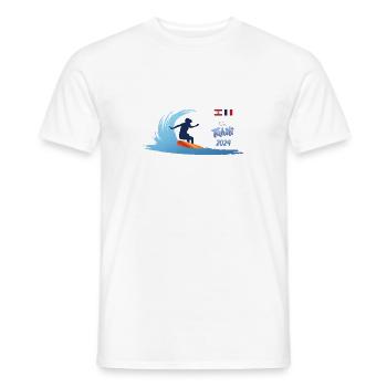 2024 Surf Tahiti surfeuse clair - T-shirt homme - blanc - Devant - AI Model Male 178 dark (178cm)