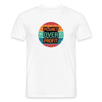 Planet over Profit - Männer T-Shirt - Weiß - Vorne - AI Model Male 178 dark (178cm)