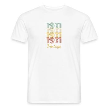 Vintage Geburtstagsgeschenk Geboren 1971 Slogan Drehen - Männer T-Shirt - Weiß - Vorne - AI Model Male 178 dark (178cm)