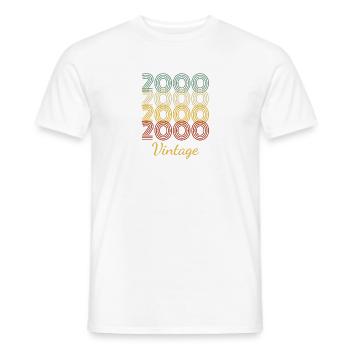 Vintage-Geburtstagsgeschenk geboren im Jahr 2000 Slogan Drehen - Männer T-Shirt - Weiß - Vorne - AI Model Male 178 dark (178cm)