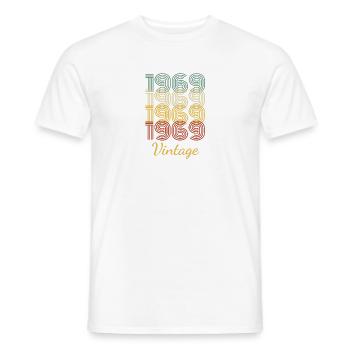 Vintage Birthday Gift Born In 1969 Slogan - Men's T-Shirt - white - Front - AI Model Male 178 dark (178cm)