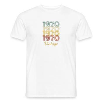 Vintage-Geburtstagsgeschenk geboren 1970 Slogan Drehen - Männer T-Shirt - Weiß - Vorne - AI Model Male 178 dark (178cm)