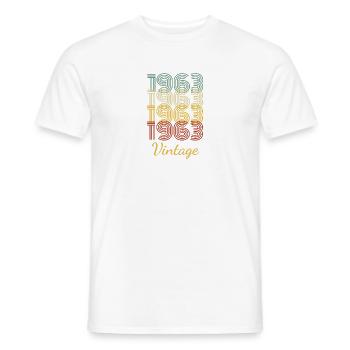Vintage Birthday Gift Born In 1963 Slogan - Men's T-Shirt - white - Front - AI Model Male 178 dark (178cm)