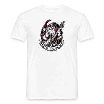 Santa Claus Metal christmas - Men's T-Shirt - white - Front - AI Model Male 178 dark (178cm)