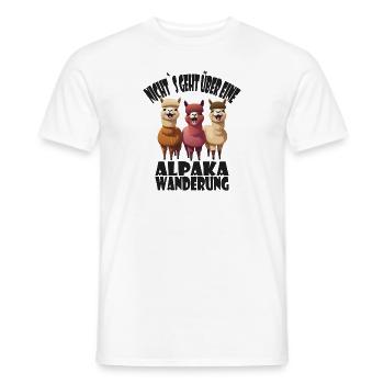 Alpaka, Nichts geht über eine Alpaka Wanderung - Männer T-Shirt - Weiß - Vorne - AI Model Male 178 dark (178cm)