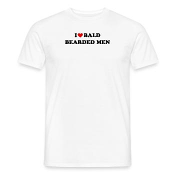 I Love Bald Bearded Men Girlfriend Wife - Men's T-Shirt - white - Front - AI Model Male 178 dark (178cm)