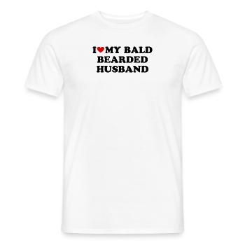 I Love My Bald Bearded Husband - Men's T-Shirt - white - Front - AI Model Male 178 dark (178cm)