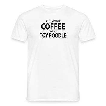Café et jouet caniche maman caniche cadeaux pour caniche - T-shirt homme - blanc - Devant - AI Model Male 178 dark (178cm)