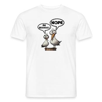 Be Seagull Nope - T-shirt homme - blanc - Devant - AI Model Male 178 dark (178cm)