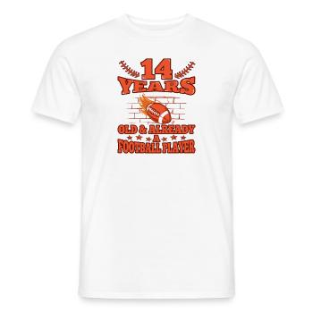 15th birthday Boy football 15 Years Old Gifts - Männer T-Shirt - Weiß - Vorne - AI Model Male 178 dark (178cm)