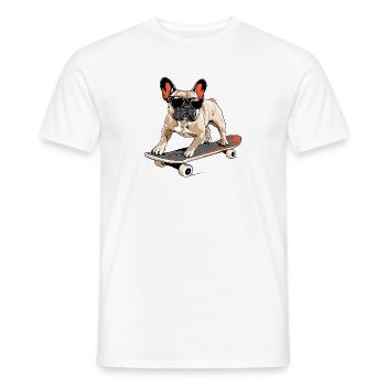 Skateboarding Französische Bulldogge - Männer T-Shirt - Weiß - Vorne - AI Model Male 178 dark (178cm)