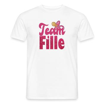 Team Fille | Baby Shower Fille - T-shirt homme - blanc - Devant - AI Model Male 178 dark (178cm)