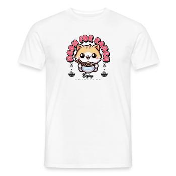 Ramen Cat - Men's T-Shirt - white - Front - AI Model Male 178 dark (178cm)