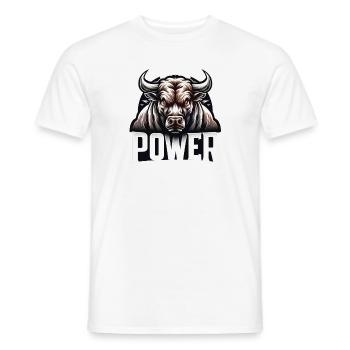 Power Bull - Männer T-Shirt - Weiß - Vorne - AI Model Male 178 dark (178cm)