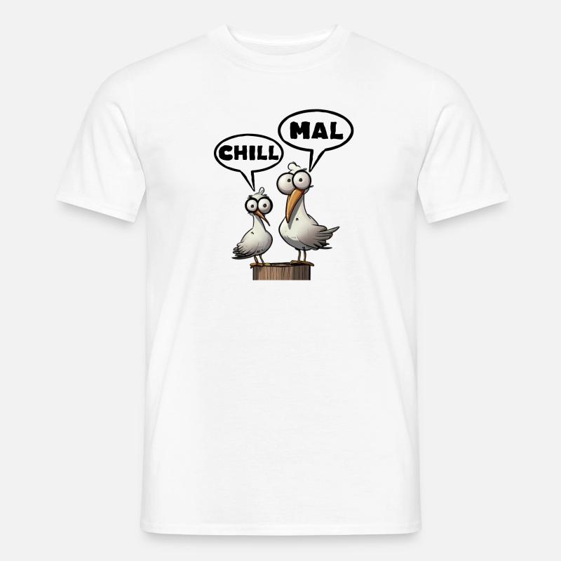 I gabbiani di Bäädden - Chill mal - T-shirt uomo - bianco