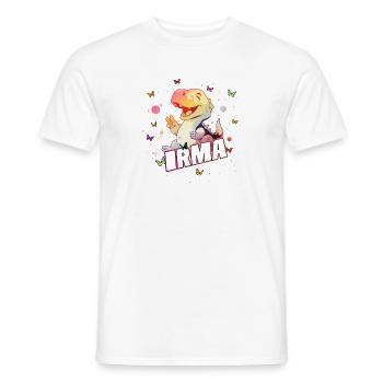 IRMA - Schöner MÄDCHEN Name mit süßem DINO T-REX - Männer T-Shirt - Weiß - Vorne - AI Model Male 178 dark (178cm)