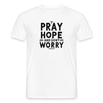 Priez l’espoir et ne vous inquiétez pas - T-shirt homme - blanc - Devant - AI Model Male 178 dark (178cm)