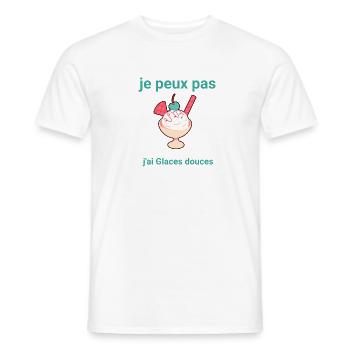 je peux pas j'ai Glaces douces - T-shirt homme - blanc - Devant - AI Model Male 178 dark (178cm)