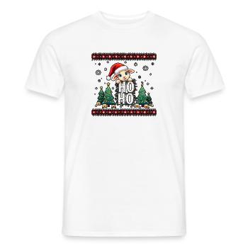 ho ho ho - schaf spruch - Ugly Christmas Sweater - Männer T-Shirt - Weiß - Vorne - AI Model Male 178 dark (178cm)