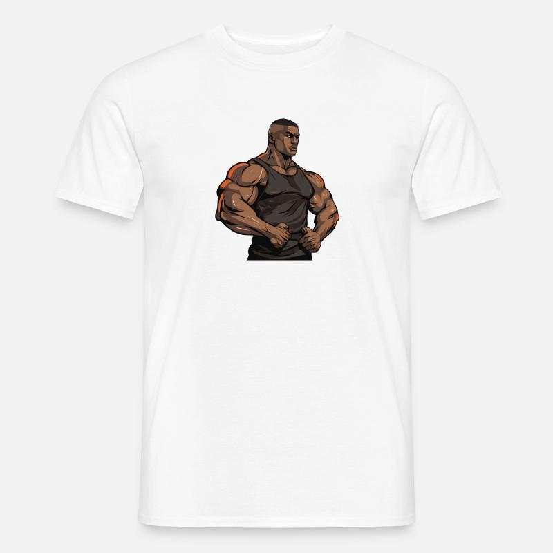 Workout Bodybuilder Muskeln - Männer T-Shirt - Weiß