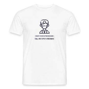 Heart Fixer Extraordinaire Call Me Cupids Mechanic - Men's T-Shirt - white - Front - AI Model Male 178 dark (178cm)
