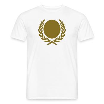 Couronne, laurier, or, héros, gagnant, vainqueur - T-shirt homme - blanc - Devant - AI Model Male 178 dark (178cm)