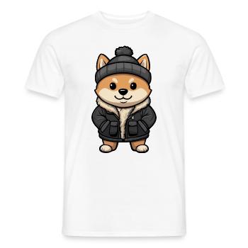Shiba Inu Chien Élégant - T-shirt homme - blanc - Devant - AI Model Male 178 dark (178cm)