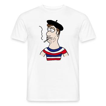 Français - T-shirt homme - blanc - Devant - AI Model Male 178 dark (178cm)