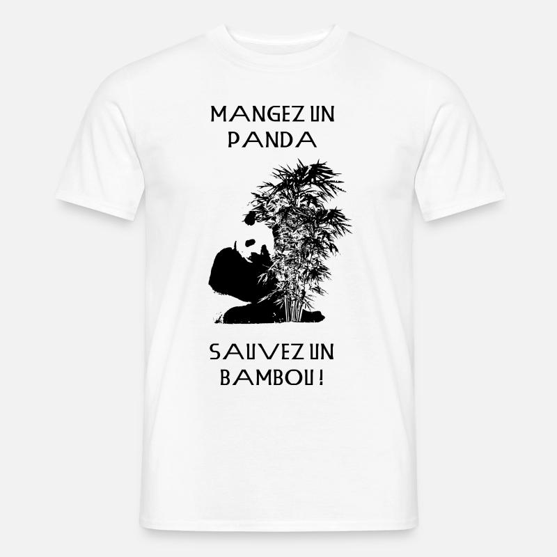 Essen Sie ein Panda - Männer T-Shirt - Weiß