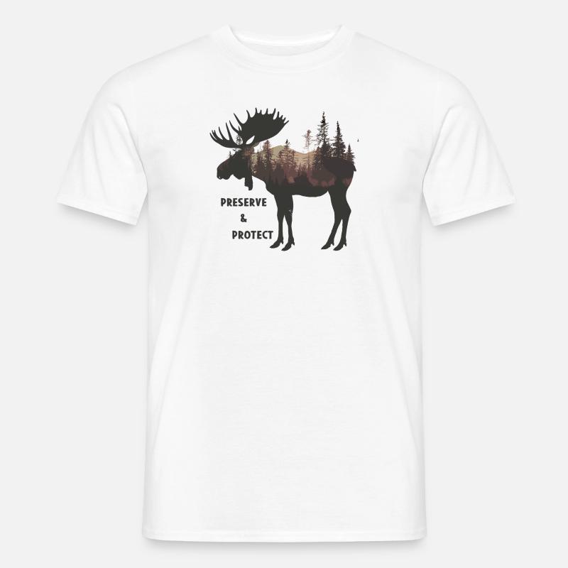 Preserve & Protect Elch Elche Waldtier - Männer T-Shirt - Weiß