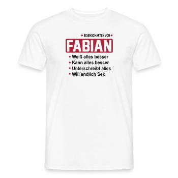 fabian - Männer T-Shirt - Weiß - Vorne - AI Model Male 178 dark (178cm)