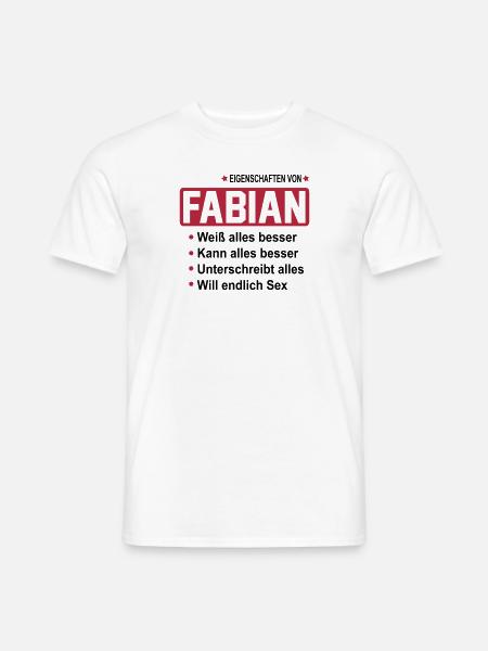 fabian - Männer T-Shirt - Weiß