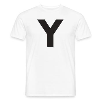 Y - Männer T-Shirt - Weiß - Vorne - AI Model Male 178 dark (178cm)