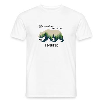 the mountains are calling and I must go - gift - Men's T-Shirt - white - Front - AI Model Male 178 dark (178cm)