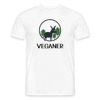 Esel lebt Vegan Ganja-Esel smooth für Grünes - Männer T-Shirt - Weiß - Vorne - AI Model Male 178 dark (178cm)