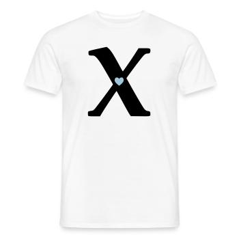 Buchstabe X Anfangsbuchstabe - Männer T-Shirt - Weiß - Vorne - AI Model Male 178 dark (178cm)