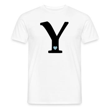 Letter Y Initial Letter - Men's T-Shirt - white - Front - AI Model Male 178 dark (178cm)