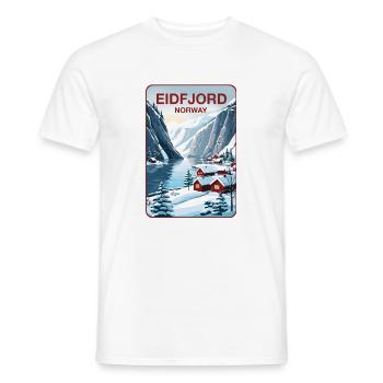 Eidfjord - Men's T-Shirt - white - Front - AI Model Male 178 dark (178cm)