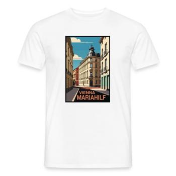 Mariahilf Vienna Old Town - Men's T-Shirt - white - Front - AI Model Male 178 dark (178cm)
