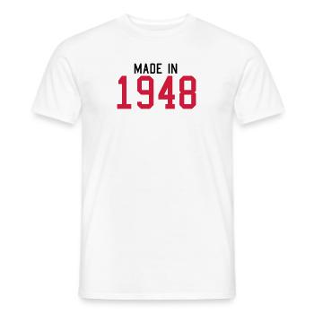 1948 - Men's T-Shirt - white - Front - AI Model Male 178 dark (178cm)